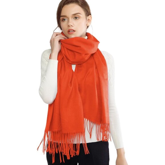 ⚡Women's Burnt Orange Pashmina Evening Dress Bridesmaid Winter Warm Long Scarf - Picture 2 of 8
